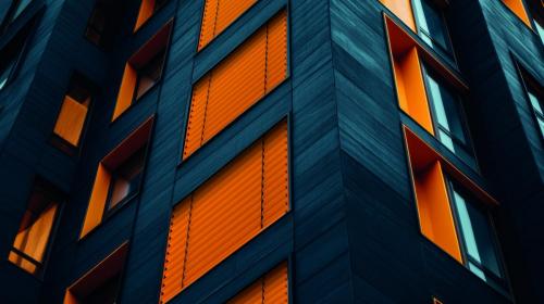 A modern apartment building with energy-saving insulation and triple-glazed windows.